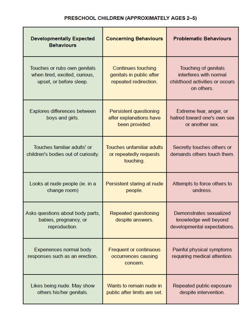 A Guide to Typical, Concerning, and Problematic Sexual Behaviours in Childhood.